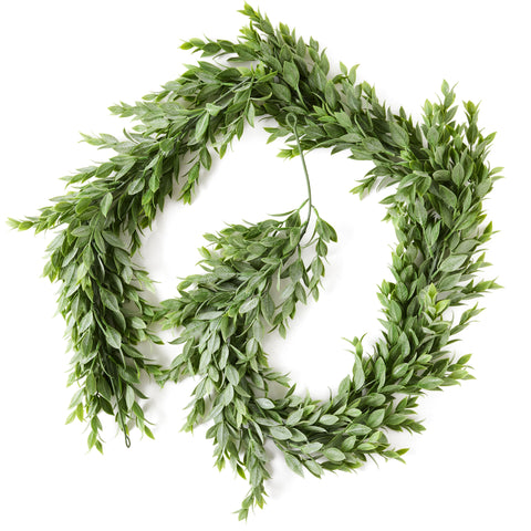 Large Ruscus Leaves Artificial Greenery Garland | 65"