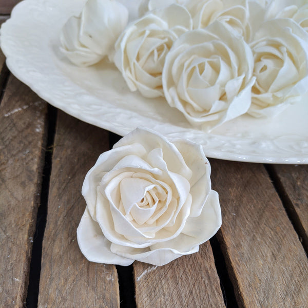 Julia Rose  - set of 12- 2.5 inches - sola wood flowers wholesale
