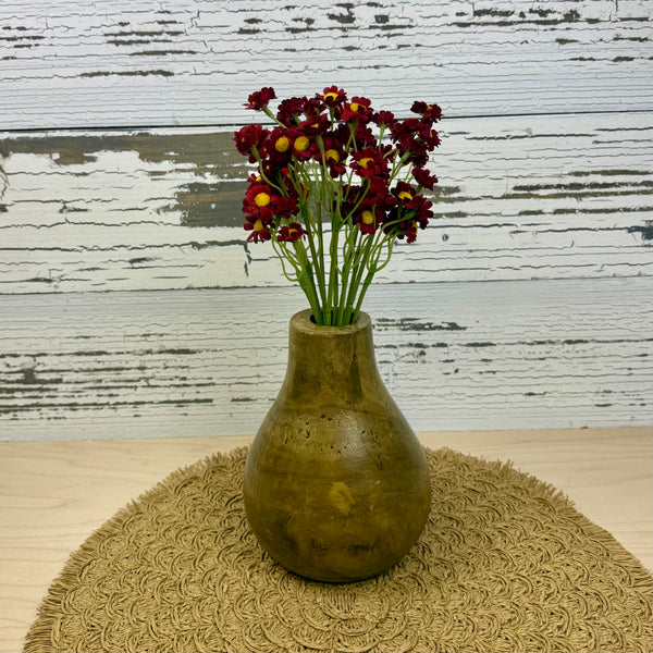 Pompon Daisy Red Flowers - Faux Greenery / Filler