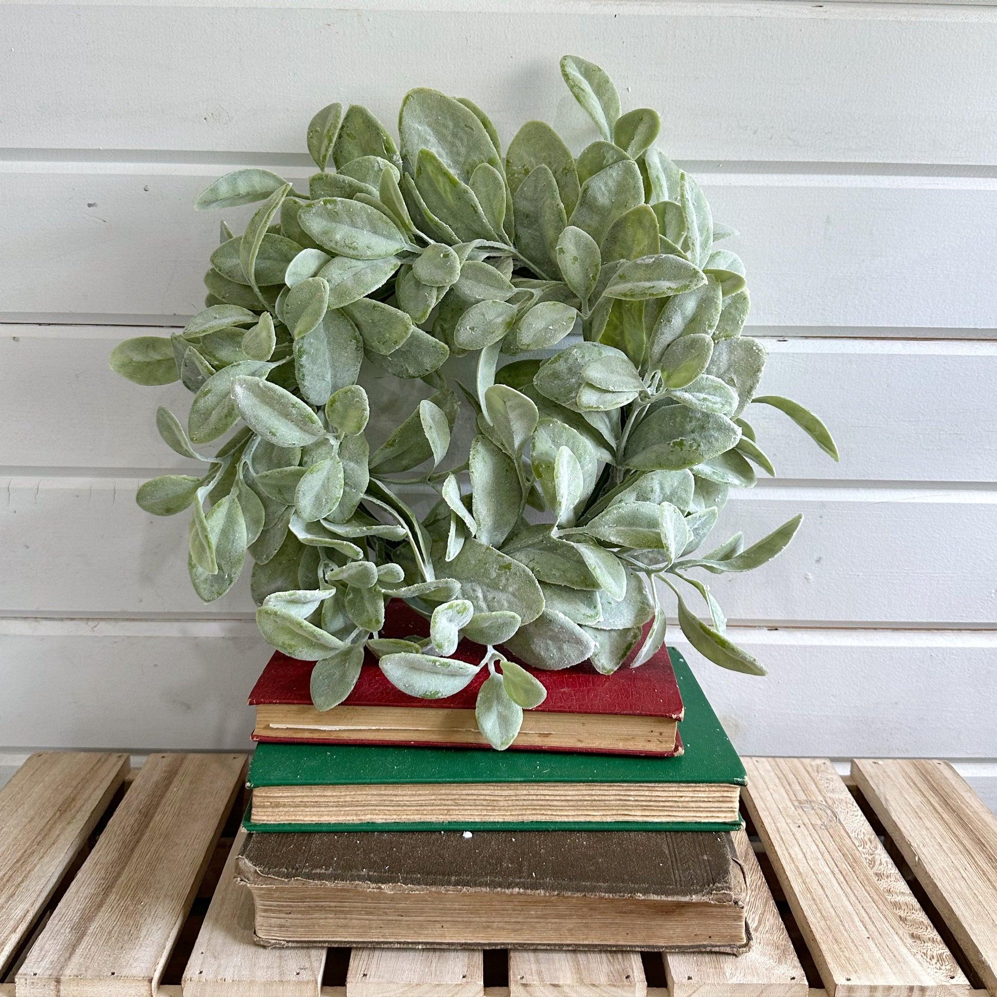 Flocked Lambs Ear Leaves- Mini Wreath