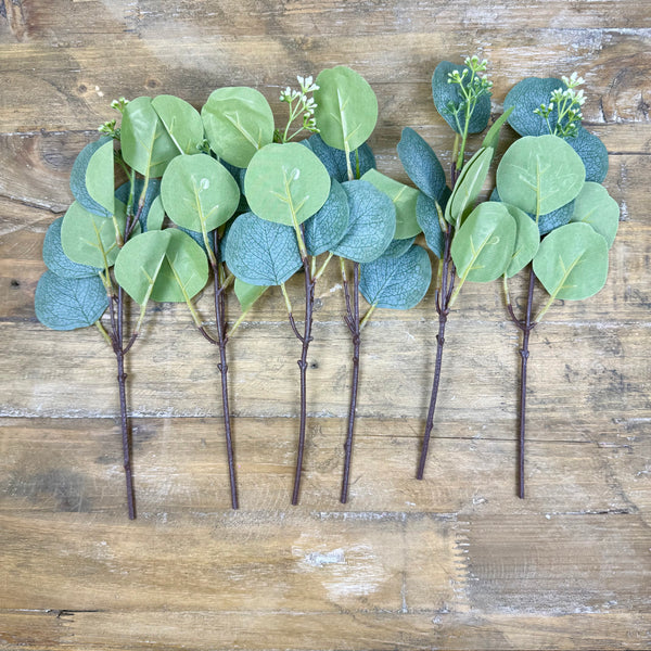 Seeded Silver Dollar Eucalyptus - Bunch- Faux Greenery / Filler
