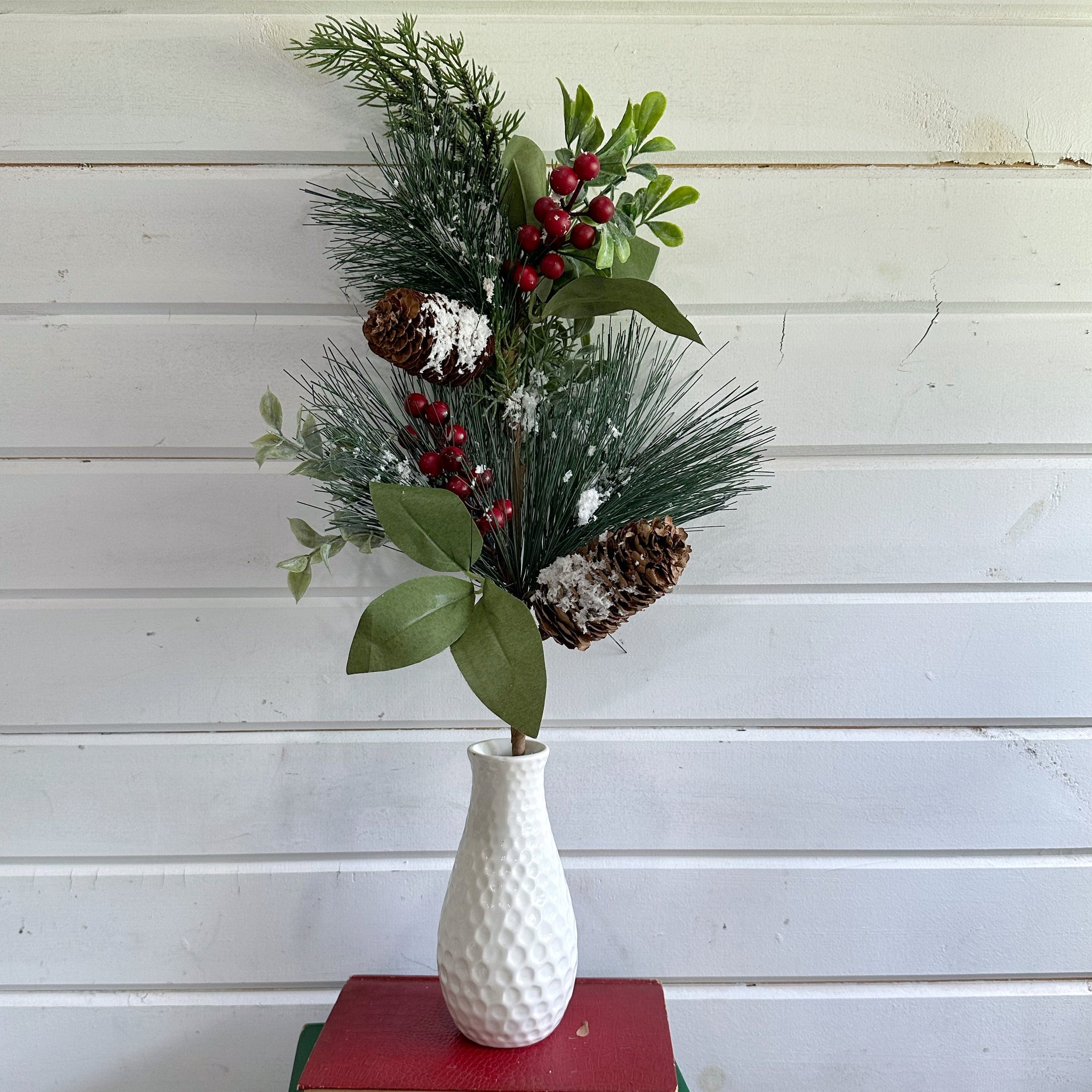 Small snowy pine mix  - faux