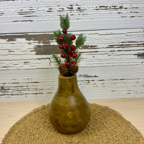 Shore Pine with Red Berries - Faux Greenery / Filler