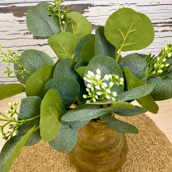 Seeded Silver Dollar Eucalyptus - Bunch- Faux Greenery / Filler