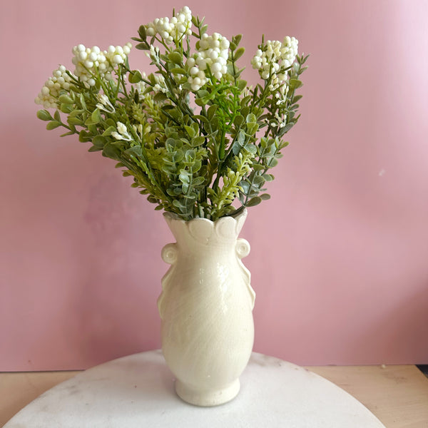 Mini Eucalyptus Mix with Cream Berries  | Faux Greenery