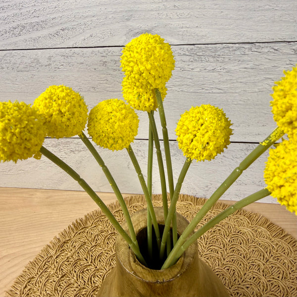 Sunny Yellow Faux Billy Ball Bunch | Faux - 9 stems
