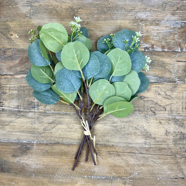 Seeded Silver Dollar Eucalyptus - Bunch- Faux Greenery / Filler