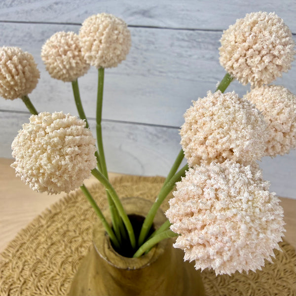 Baby Pink Faux Billy Ball Bunch | Faux - 9 stems
