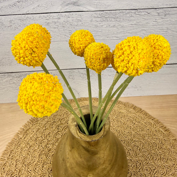 Golden Faux Billy Ball Bunch | Faux - 9 stems