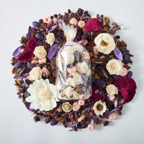 Flora - Pretty Potpourri with Wood Flowers - 3 oz (Unscented – Add Your Own Fragrance!)