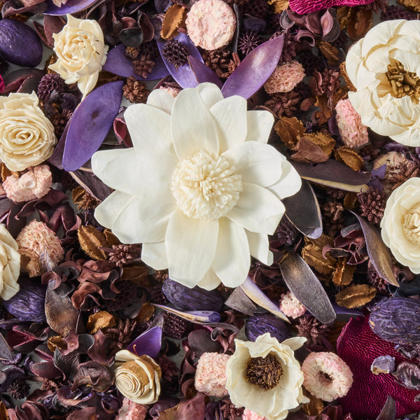 Flora - Pretty Potpourri with Wood Flowers - 3 oz (Unscented – Add Your Own Fragrance!)