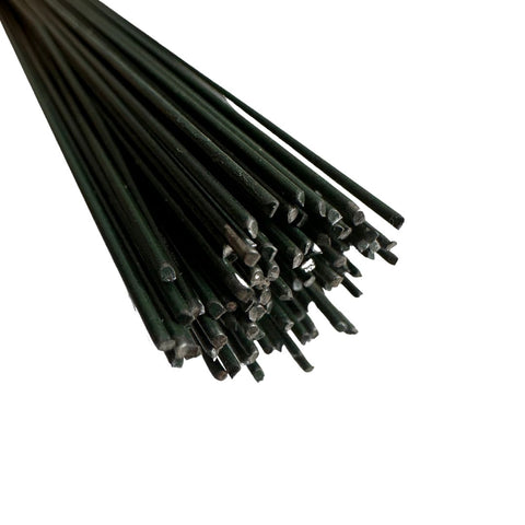 20 gauge Floral Wire Stems | 12" length | 100 count | Painted Green