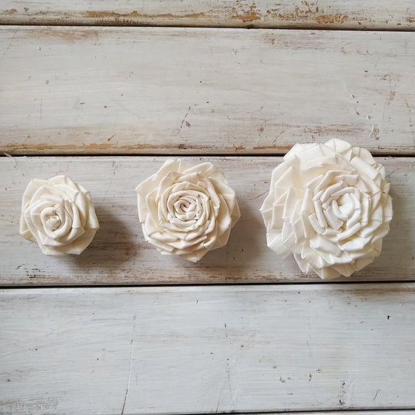 Clara Rose  - set of 12-  Multiple sizes available - sola wood flowers wholesale