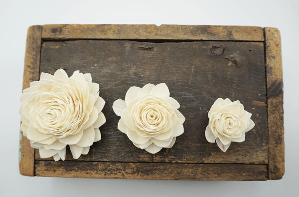 Waterlily - set of 12- multiple sizes available - - sola wood flowers wholesale